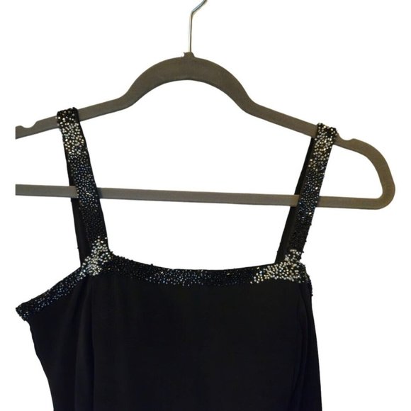 Cameron Blake Black Formal Evening Gown With Jacket Size 12/ 14 Beaded Dress - Picture 7 of 8